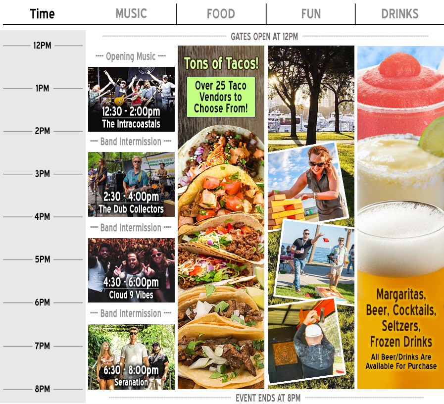 St Pete Tacos & Tequila Festival Schedule Vinoy Park St Petersburg FL